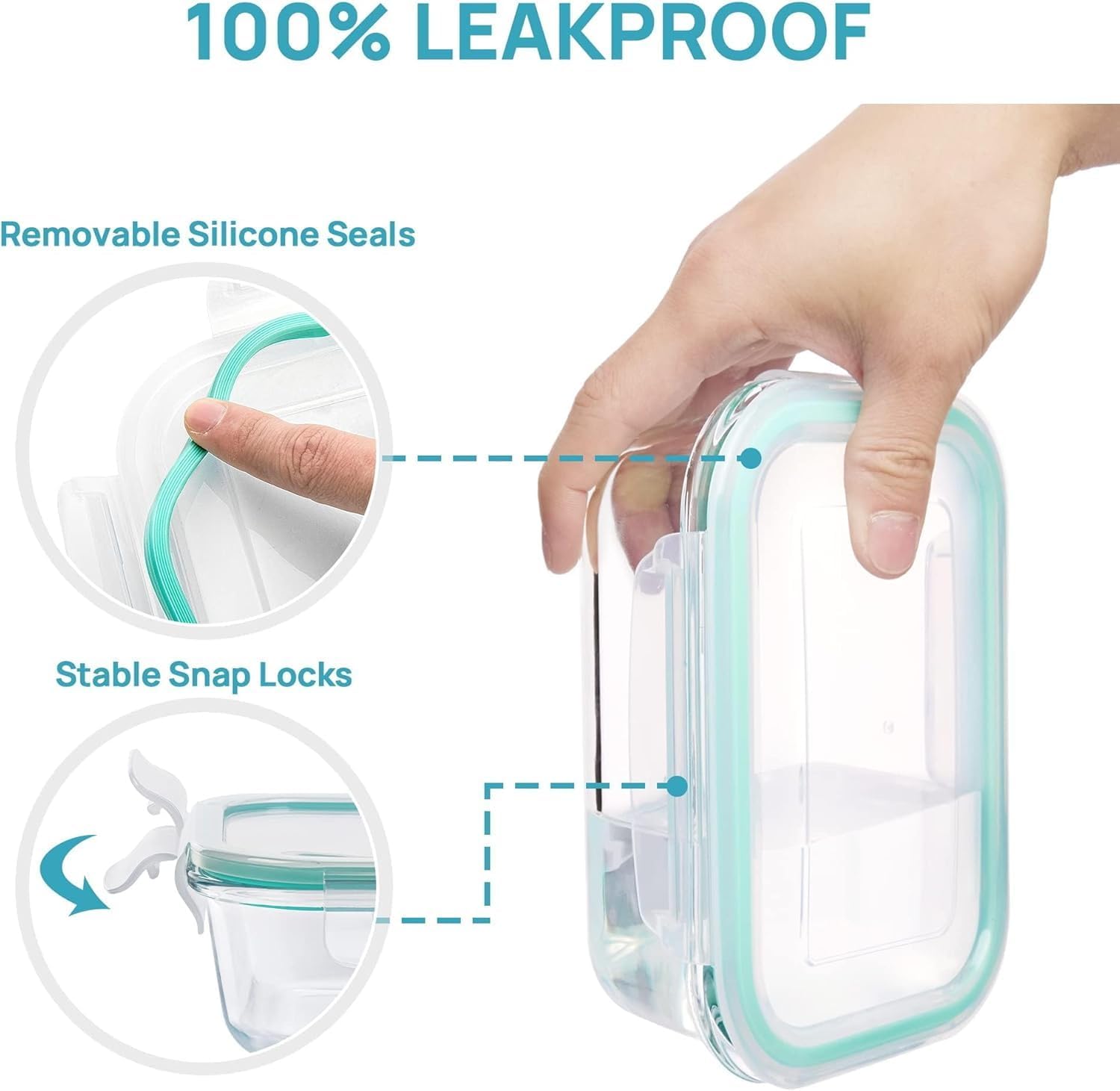 8 Pack Glass Food Storage Containers – Airtight Meal Prep Set