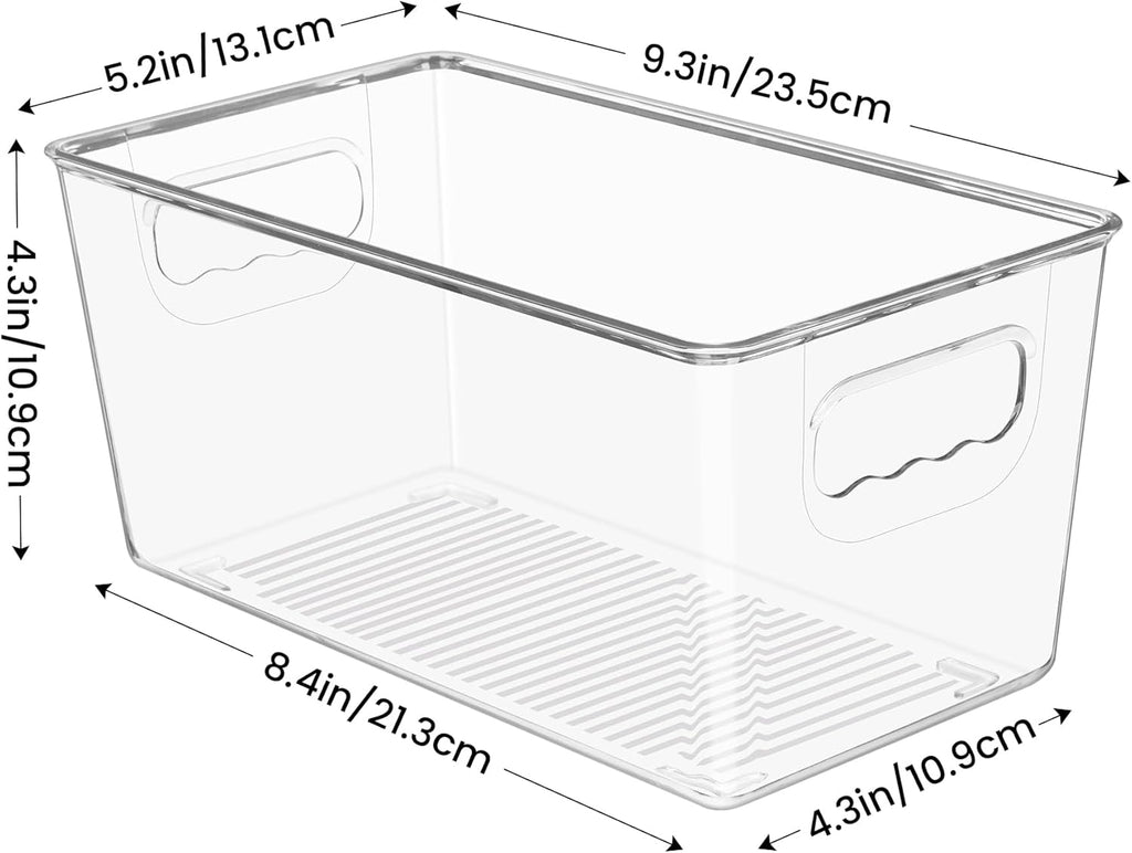 Clear Storage Bins with Handles – Pantry & Fridge Organizer
