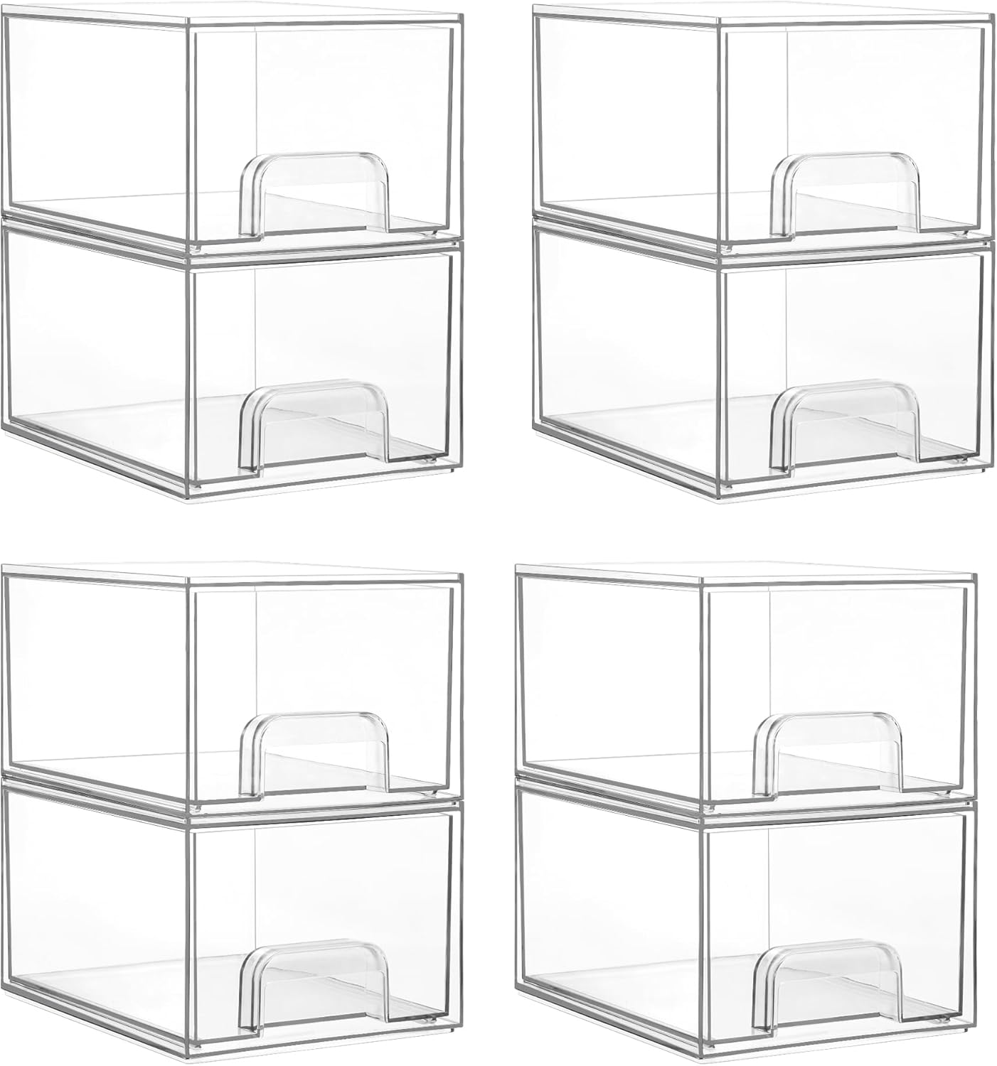 Small Stackable Storage Drawers – Clear Acrylic Organizer for Bathroom & Kitchen