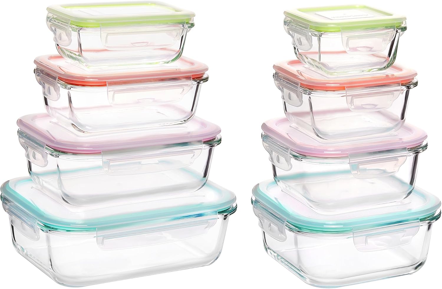 8 Pack Glass Food Storage Containers – Airtight Meal Prep Set