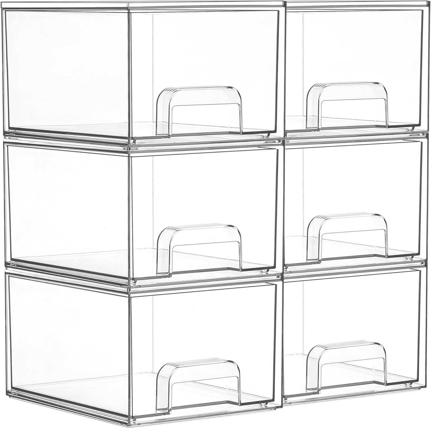 Small Stackable Storage Drawers – Clear Acrylic Organizer for Bathroom & Kitchen