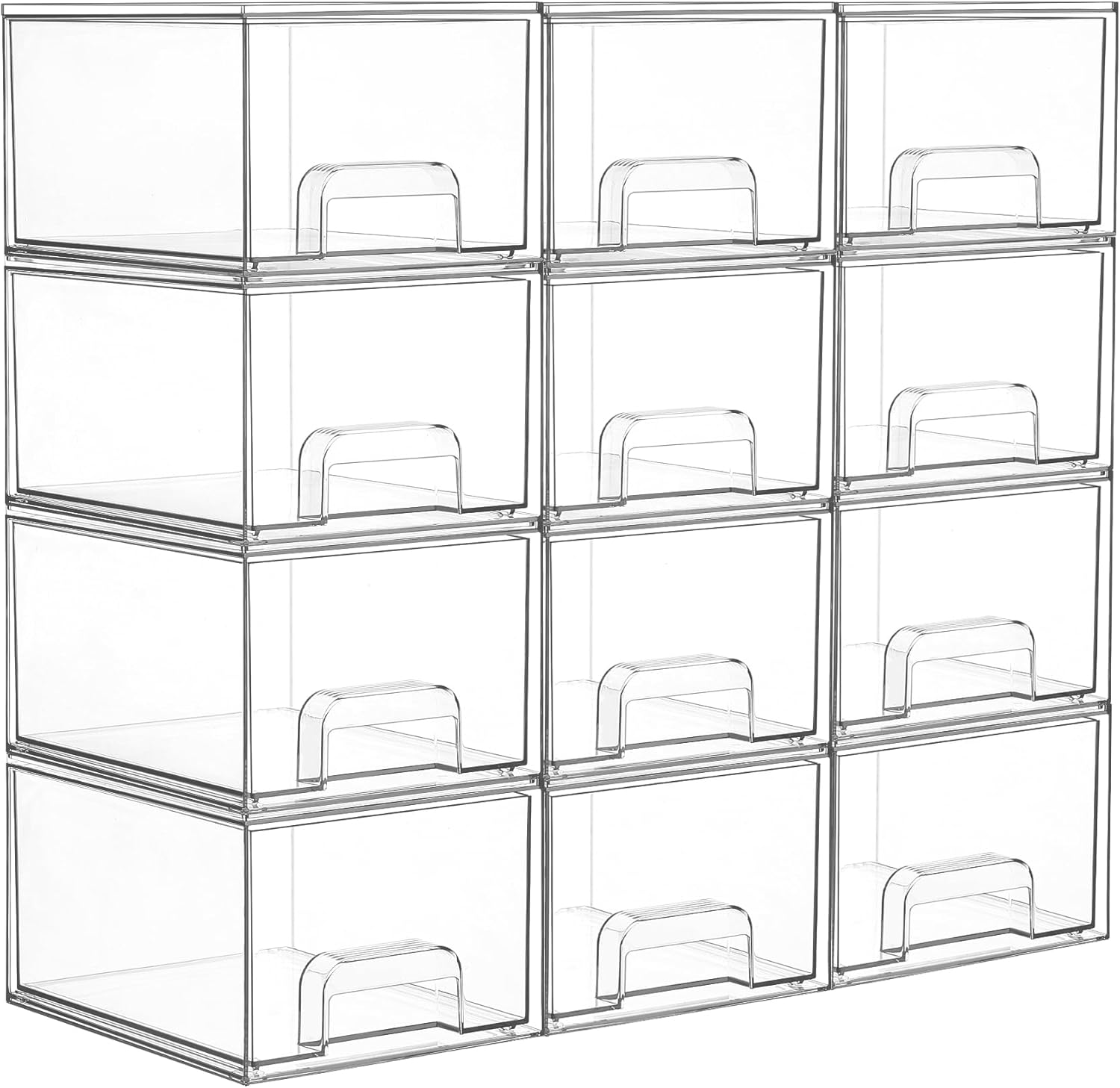 Small Stackable Storage Drawers – Clear Acrylic Organizer for Bathroom & Kitchen