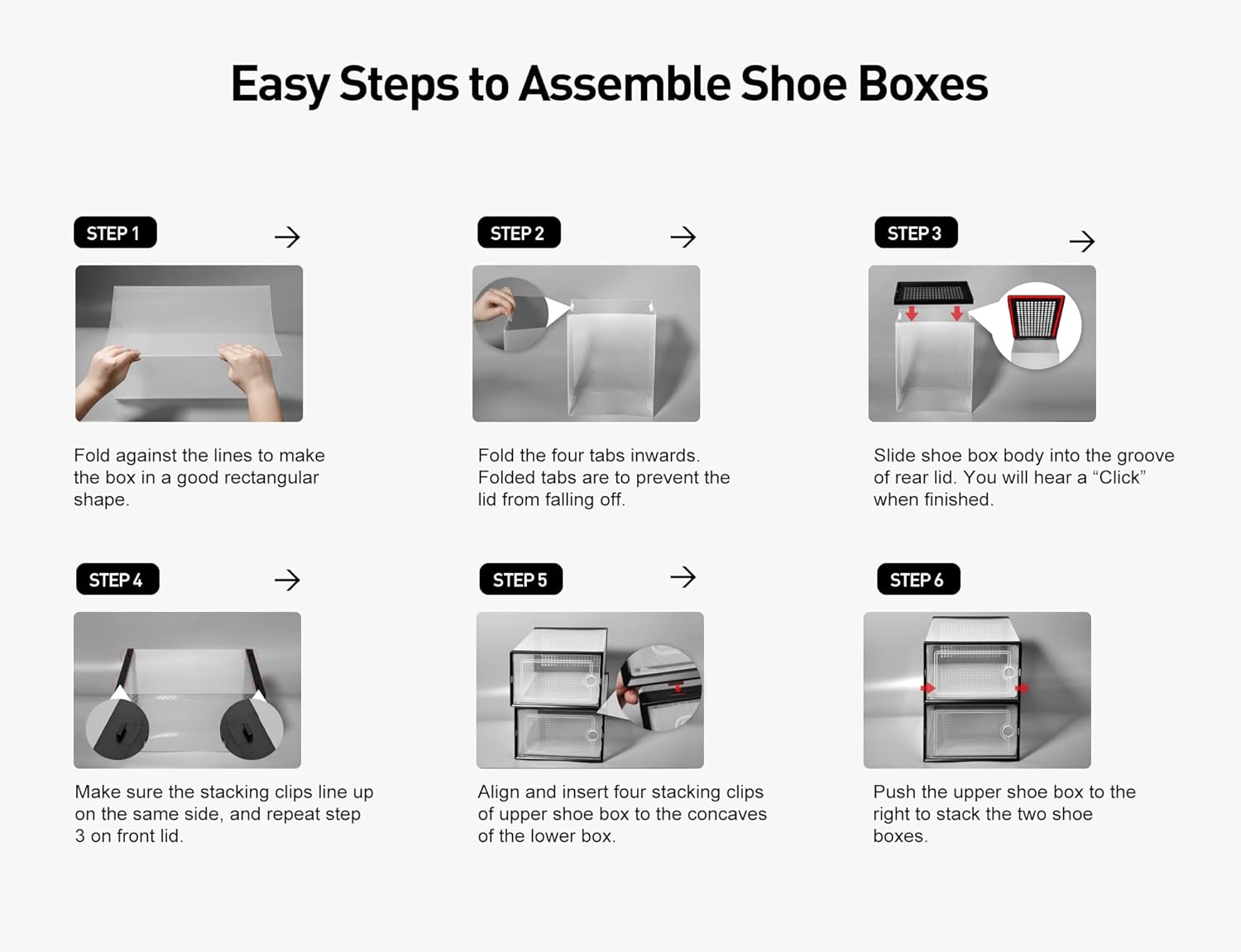 12 Pack X-Large Shoe Storage Boxes – Clear Stackable Sneaker Organizer