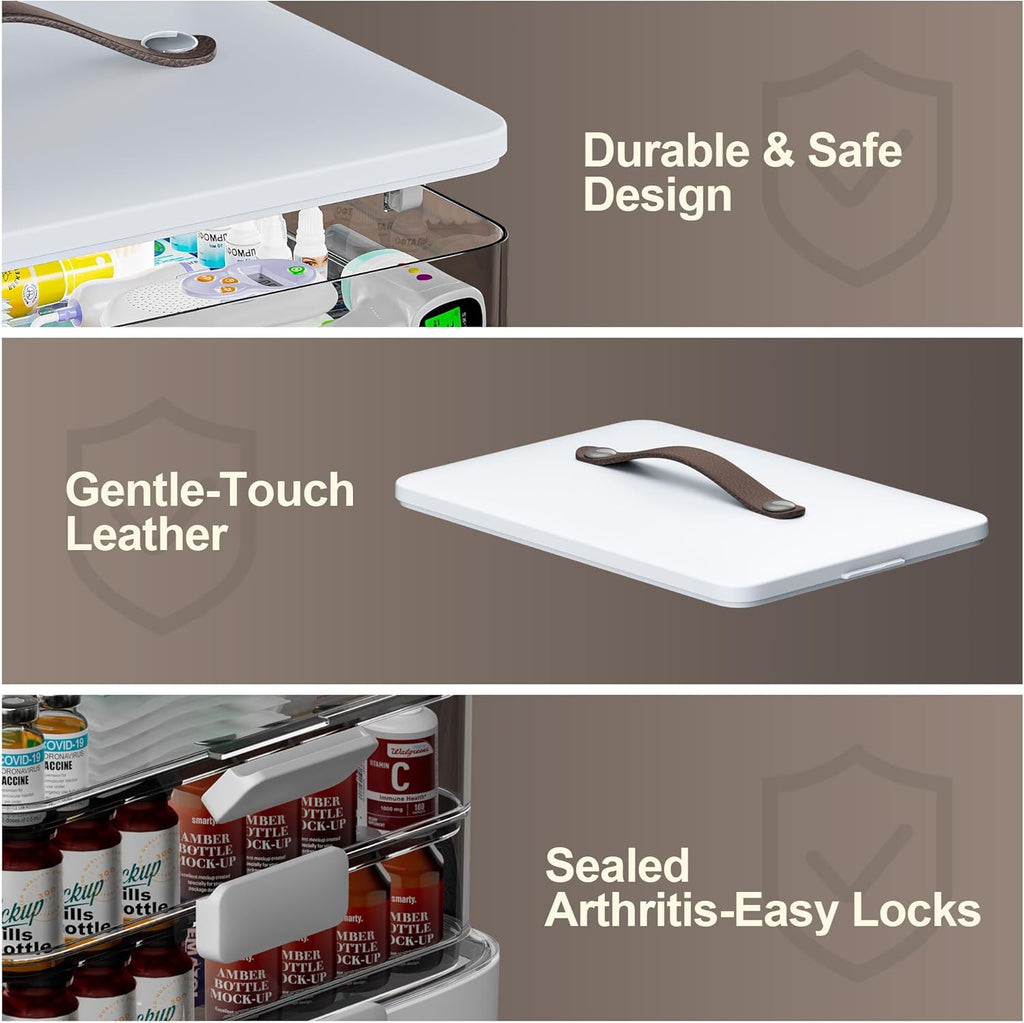 4-Tier XL Medicine Organizer – Portable First Aid Storage with Handle