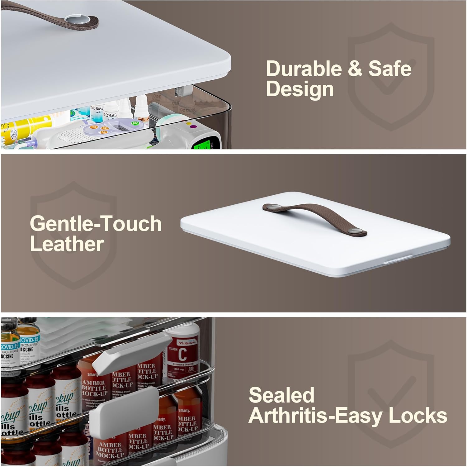 4-Tier XL Medicine Organizer – Portable First Aid Storage with Handle