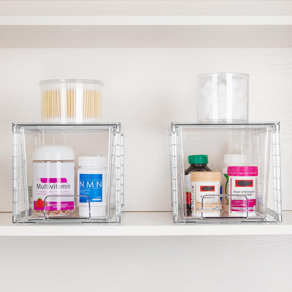 Stackable Storage Drawers – Clear Acrylic Organizer for Kitchen, Bathroom & Closet