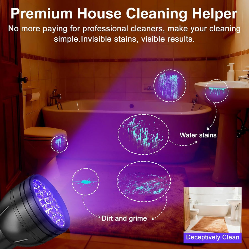 UV Blacklight Flashlight – 51 LED Pet Urine & Stain Detector