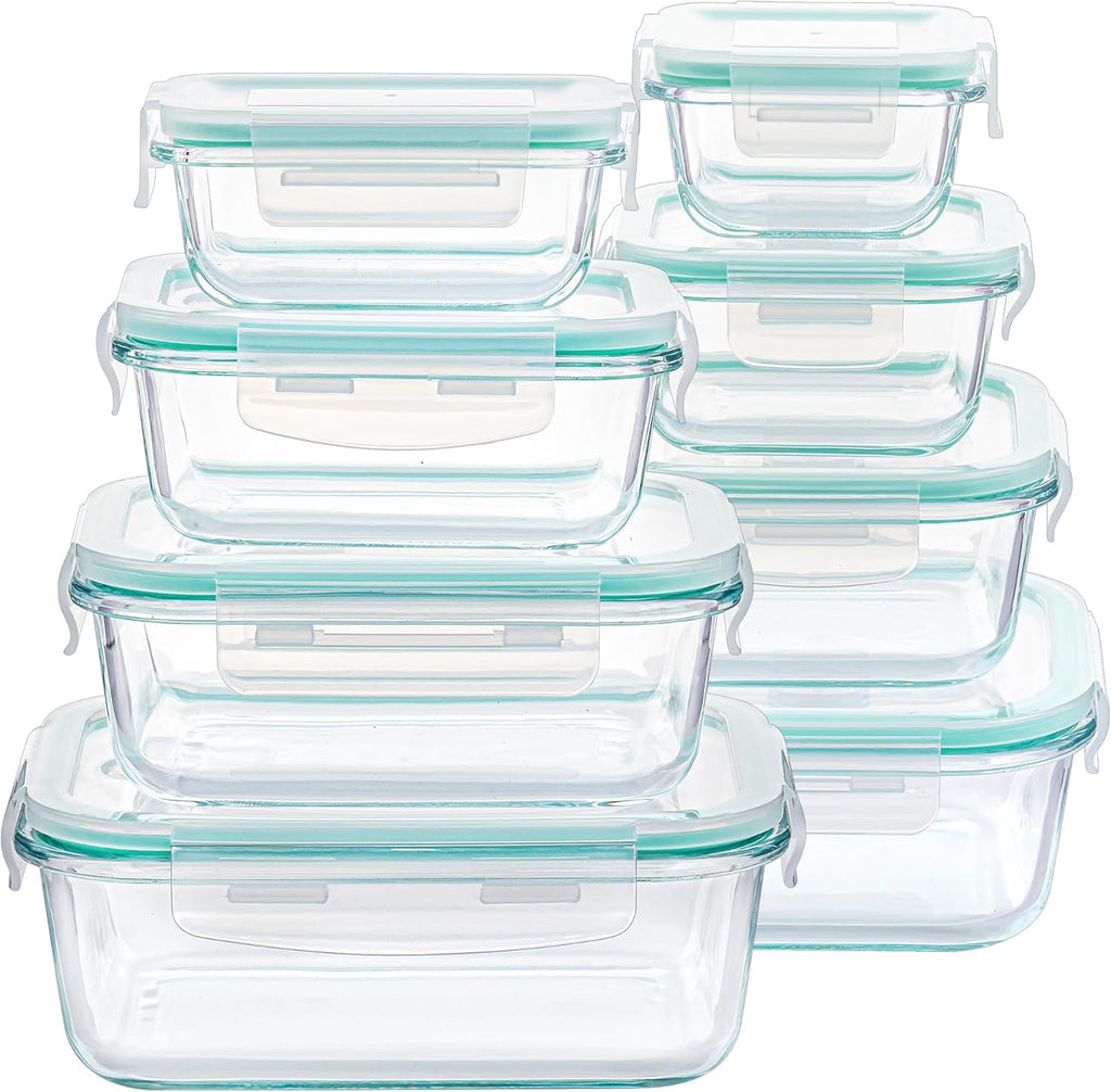 8 Pack Glass Food Storage Containers – Airtight Meal Prep Set
