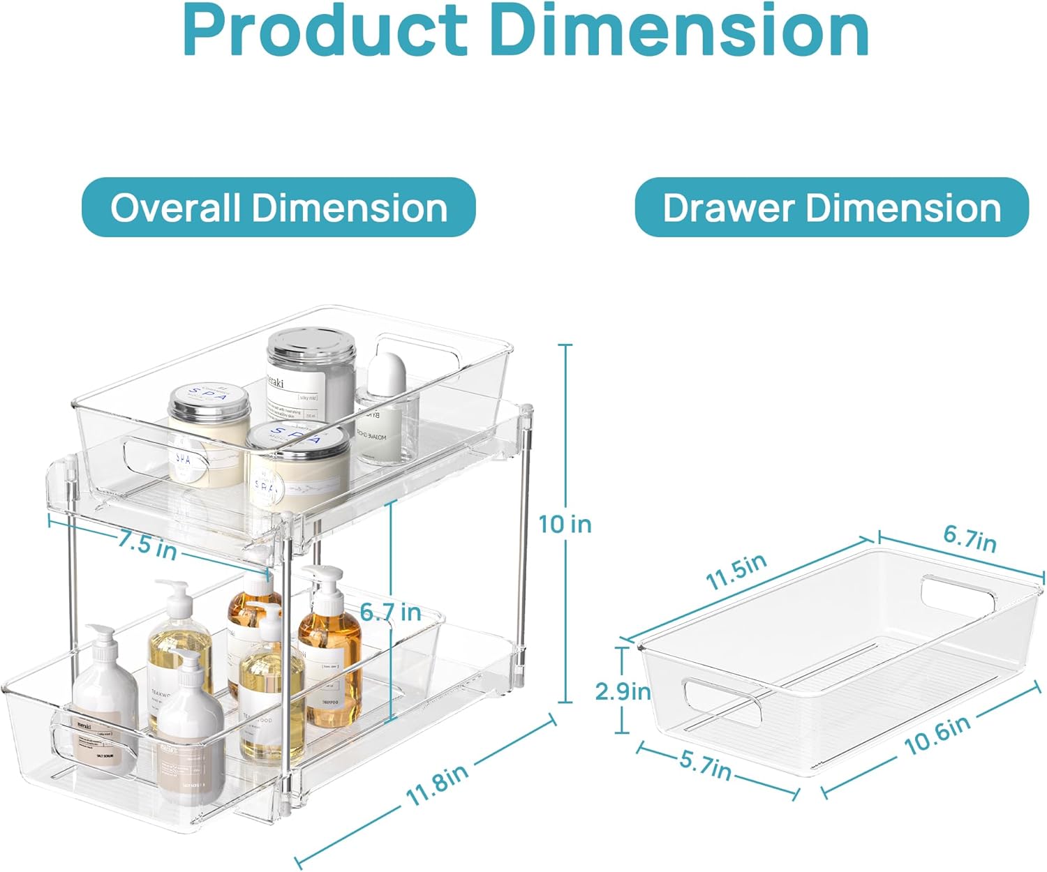 Declutter Your Space – Vtopmart 4 Pack 2 Tier Under Sink Organizer with Slide-Out Drawers