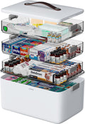4-Tier XL Medicine Organizer – Portable First Aid Storage with Handle