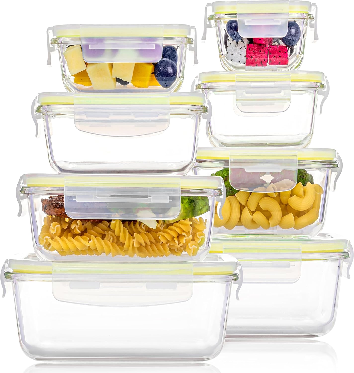 8 Pack Glass Food Storage Containers – Airtight Meal Prep Set