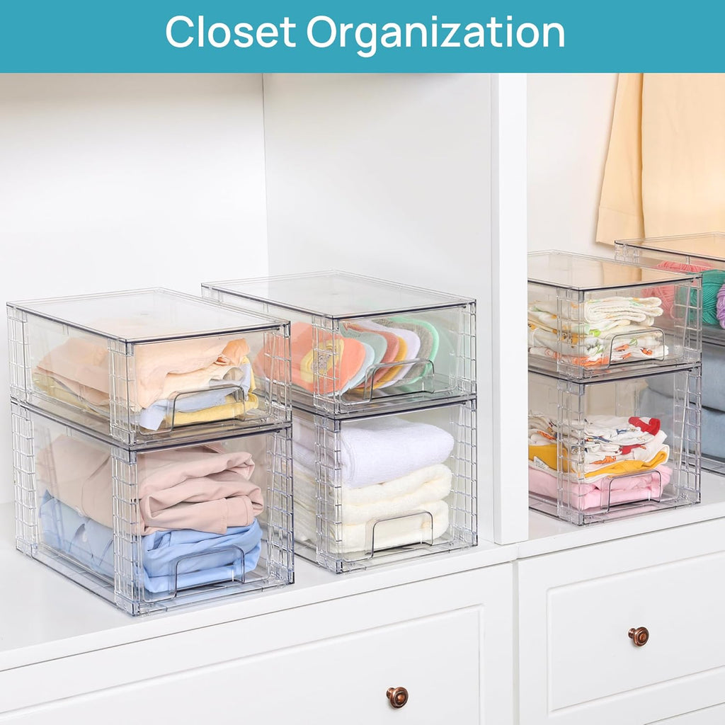Stackable Storage Drawers – Clear Acrylic Organizer for Kitchen, Bathroom & Closet