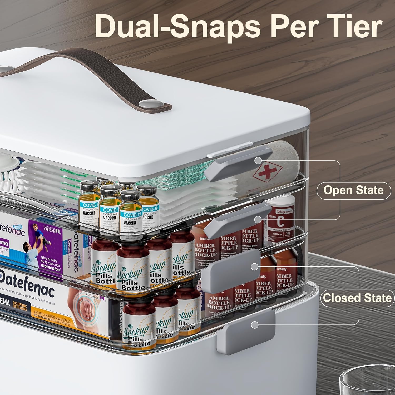 4-Tier XL Medicine Organizer – Portable First Aid Storage with Handle