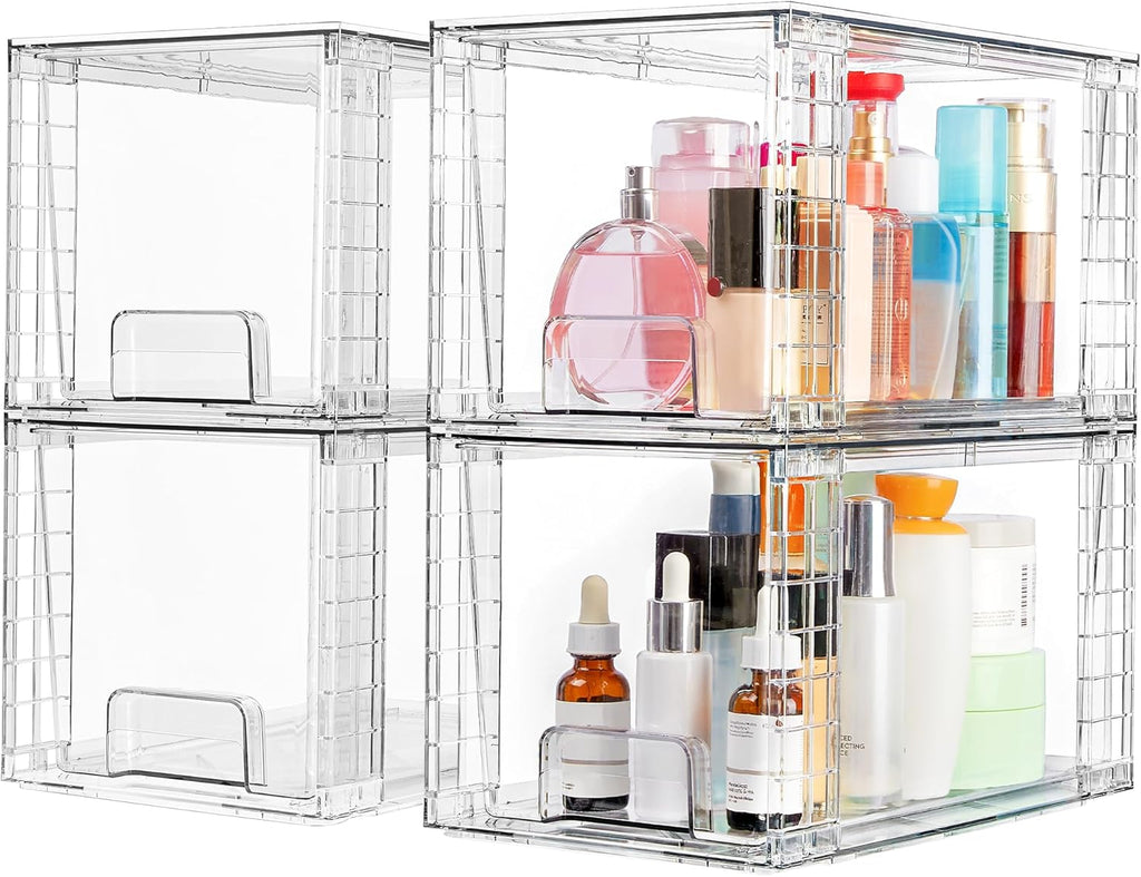 Stackable Storage Drawers – Clear Acrylic Organizer for Kitchen, Bathroom & Closet