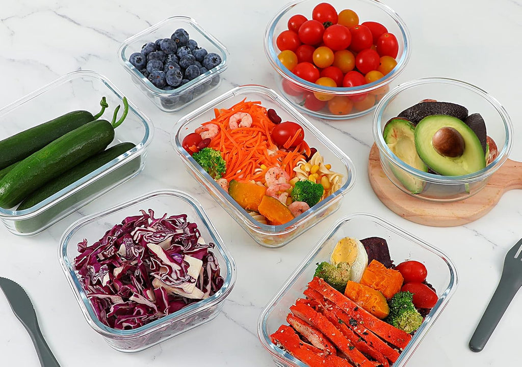 24-Piece Glass Food Storage Containers – Airtight Meal Prep Containers with Snap Lock Lids