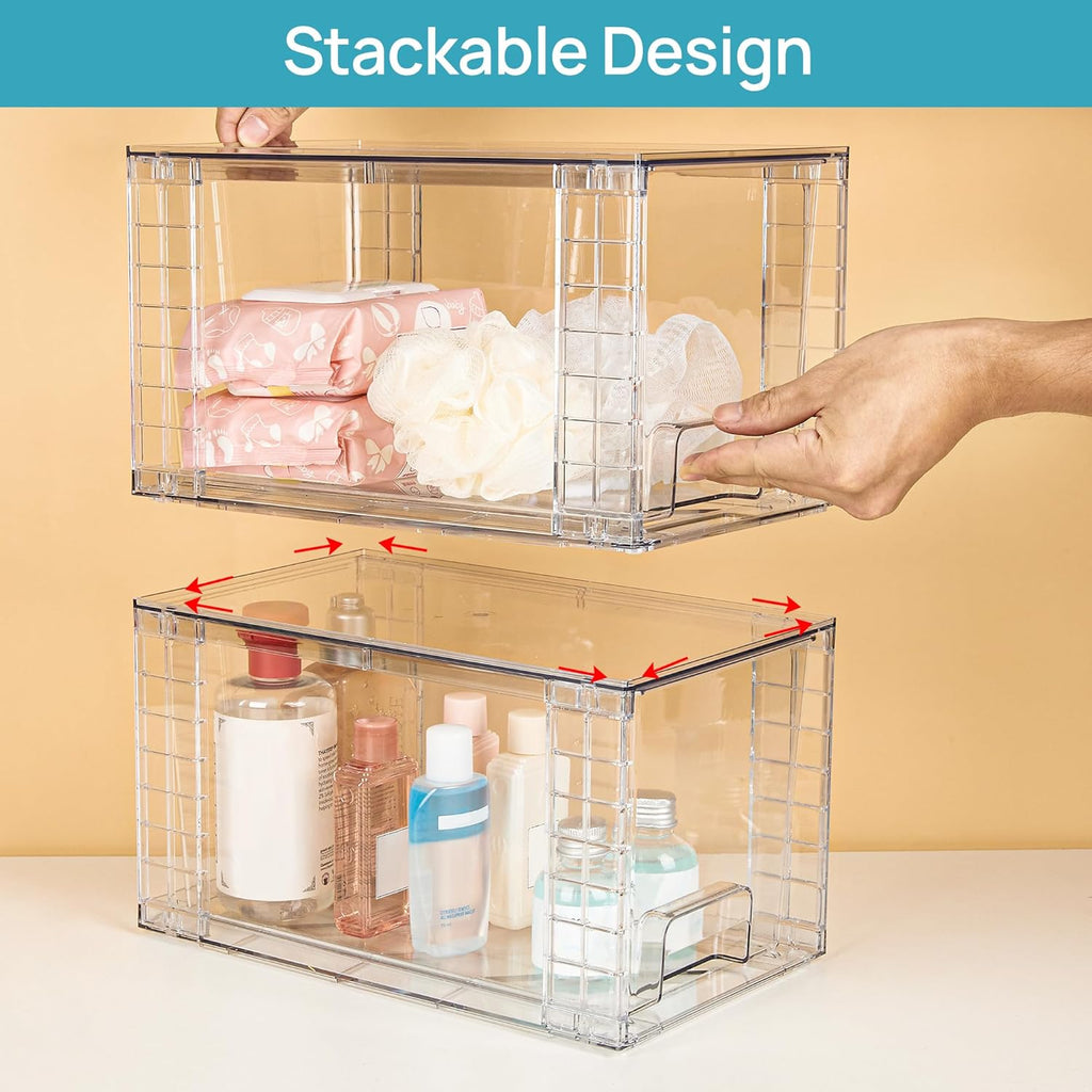Stackable Storage Drawers – Clear Acrylic Organizer for Kitchen, Bathroom & Closet