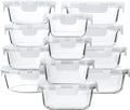 24-Piece Glass Food Storage Containers – Airtight Meal Prep Containers with Snap Lock Lids