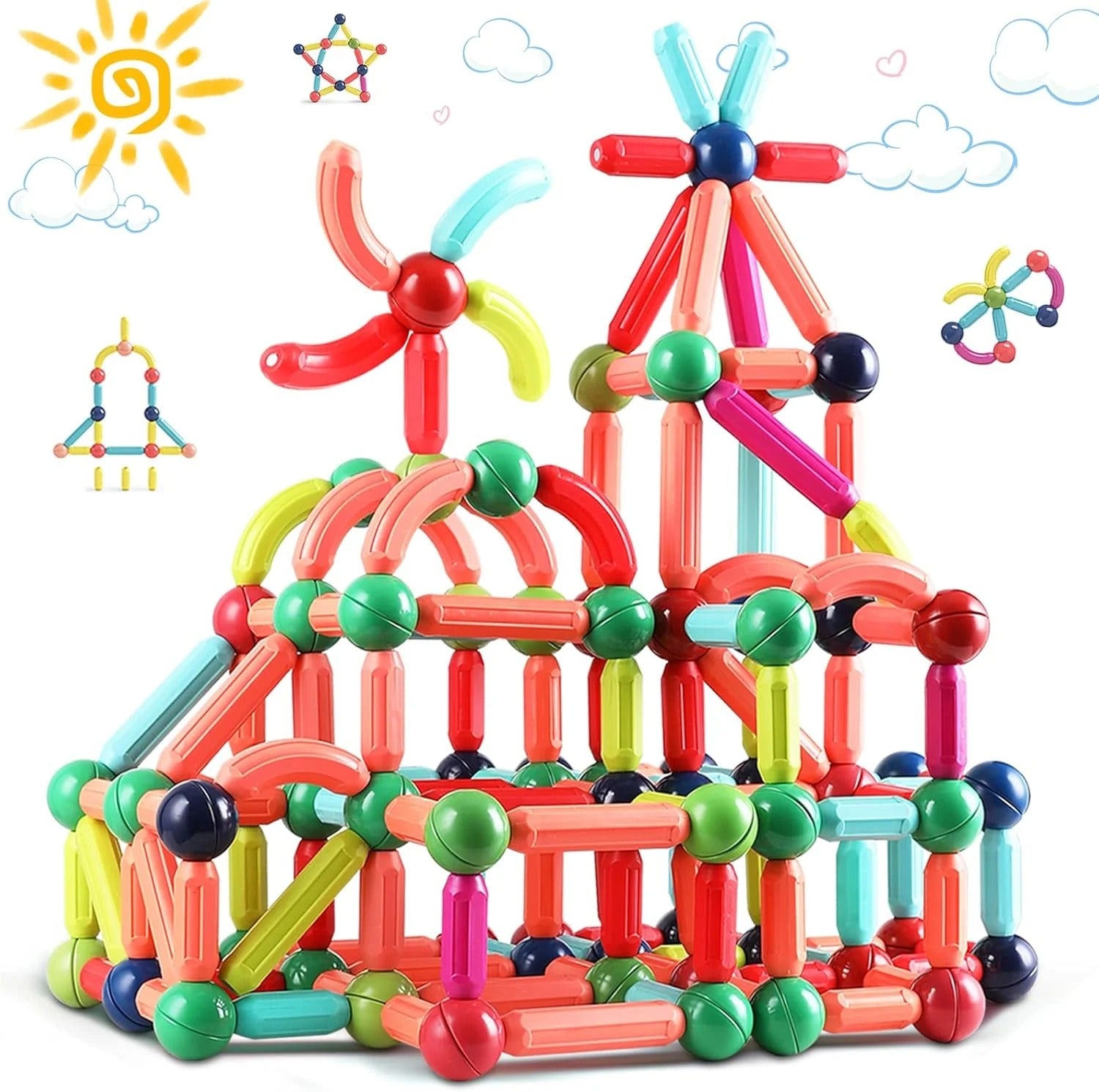 Magnetic Constructor Stick Blocks – Educational STEM Building Toy for Kids