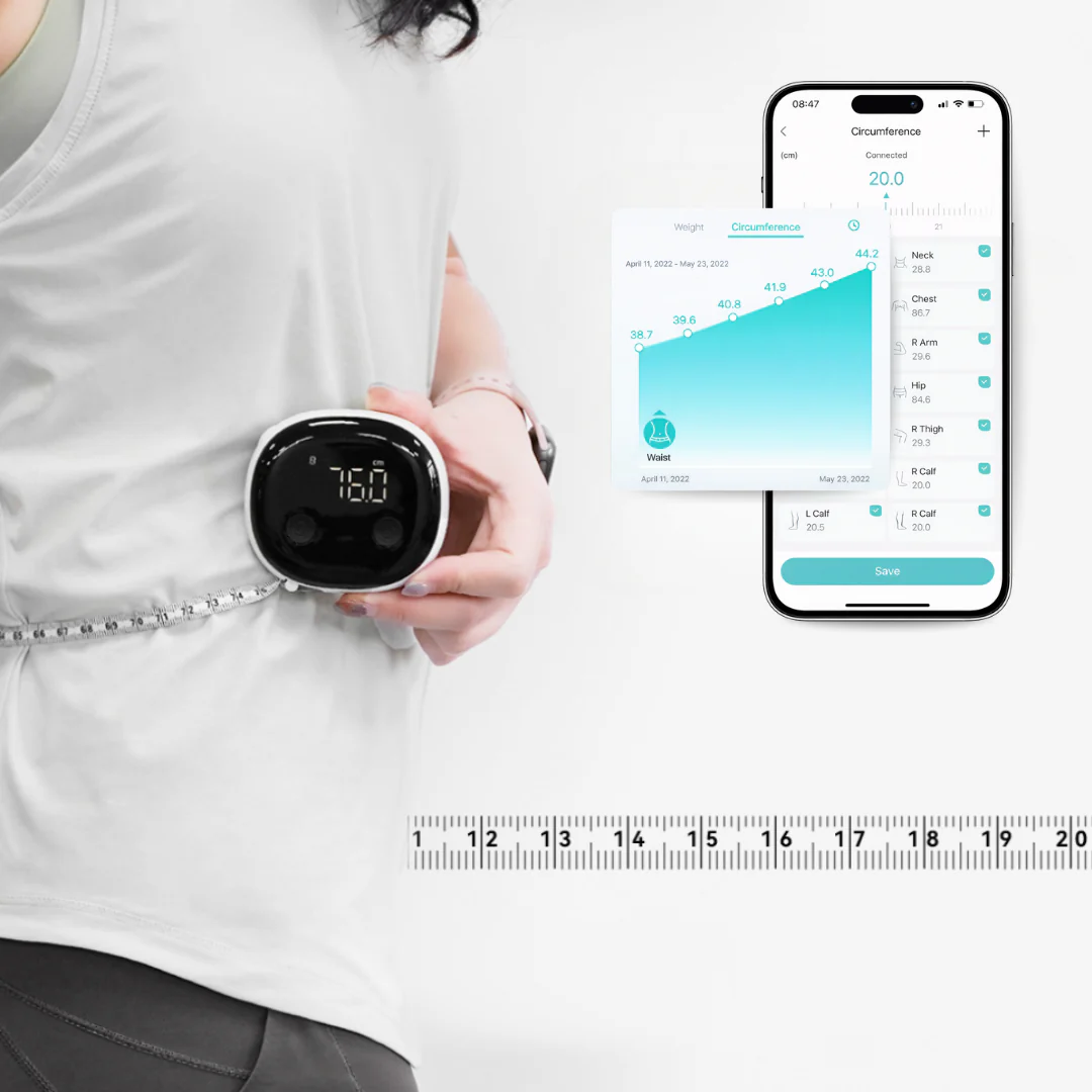 Smart Bluetooth Body Tape Measure – Digital Auto-Retract Measuring Tool with App Sync for Waist, Hip & Chest Tracking