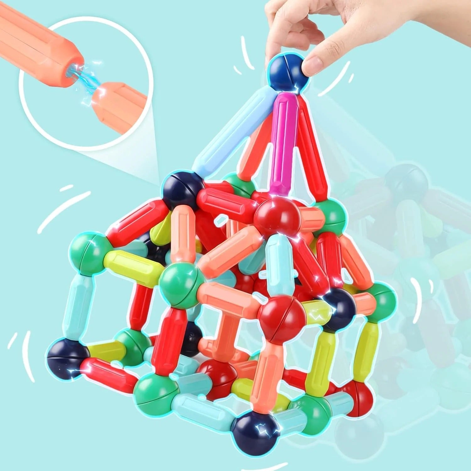 Magnetic Constructor Stick Blocks – Educational STEM Building Toy for Kids