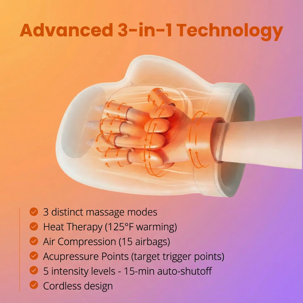 Smart Hand Massager for Arthritis, Carpal Tunnel & Joint Pain Relief