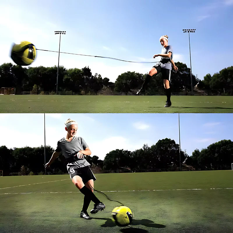 Solo Soccer Kick Trainer Belt – Adjustable Elastic Football Juggle & Ball Control Training Aid
