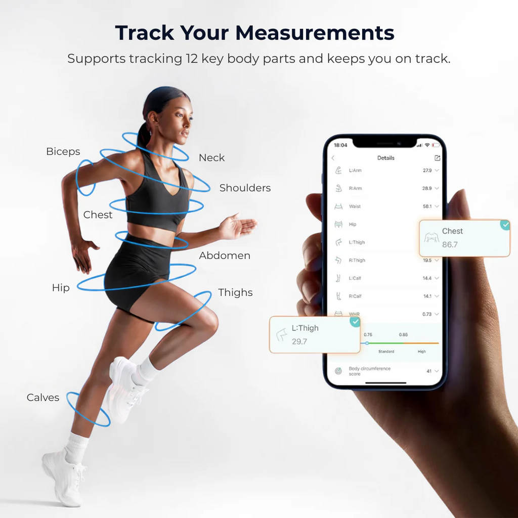 Smart Bluetooth Body Tape Measure – Digital Auto-Retract Measuring Tool with App Sync for Waist, Hip & Chest Tracking