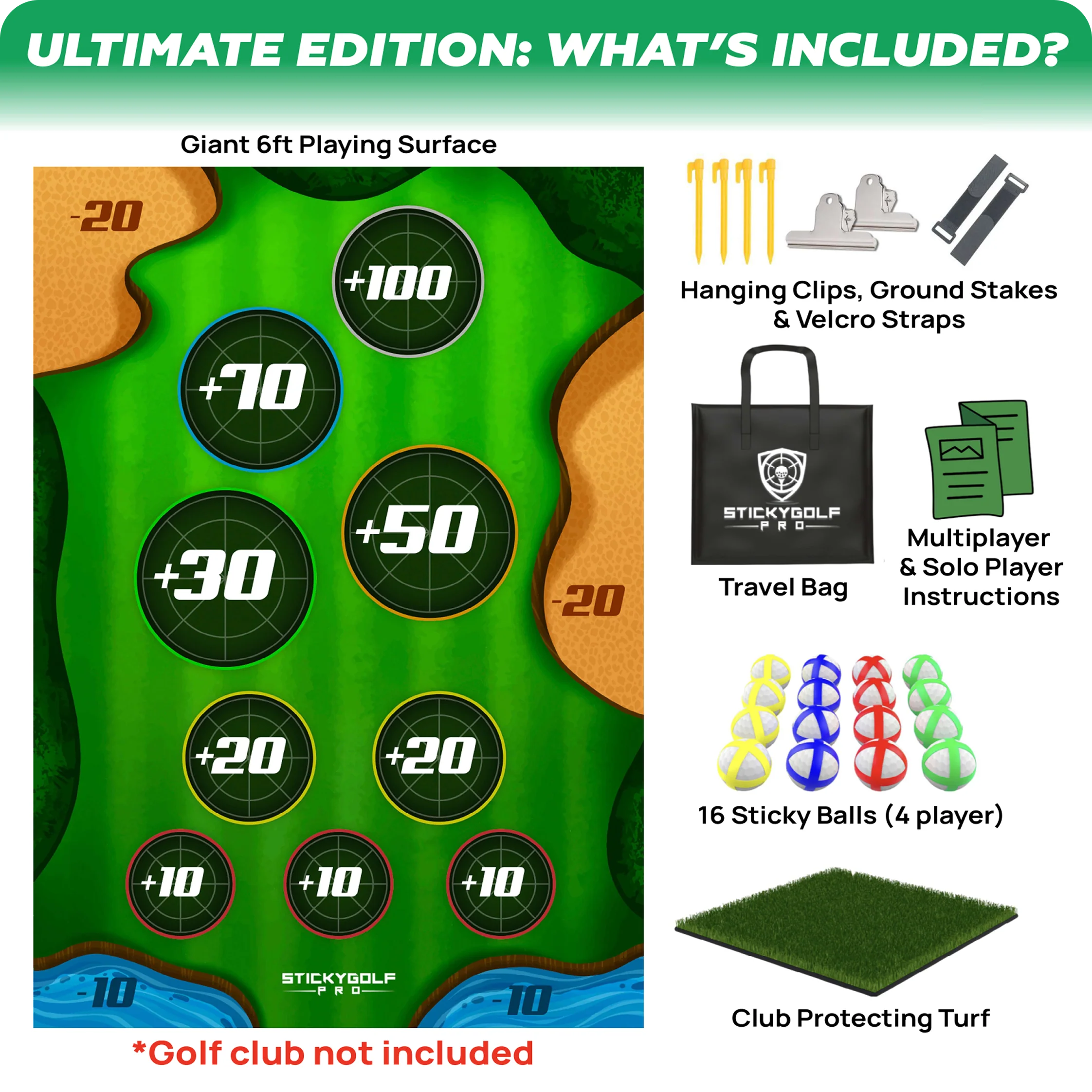 Backyard Golf Chipping Game Set – Indoor & Outdoor Sticky Ball Target Game for Family & Friends