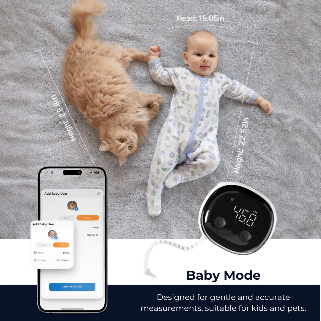 Smart Bluetooth Body Tape Measure – Digital Auto-Retract Measuring Tool with App Sync for Waist, Hip & Chest Tracking