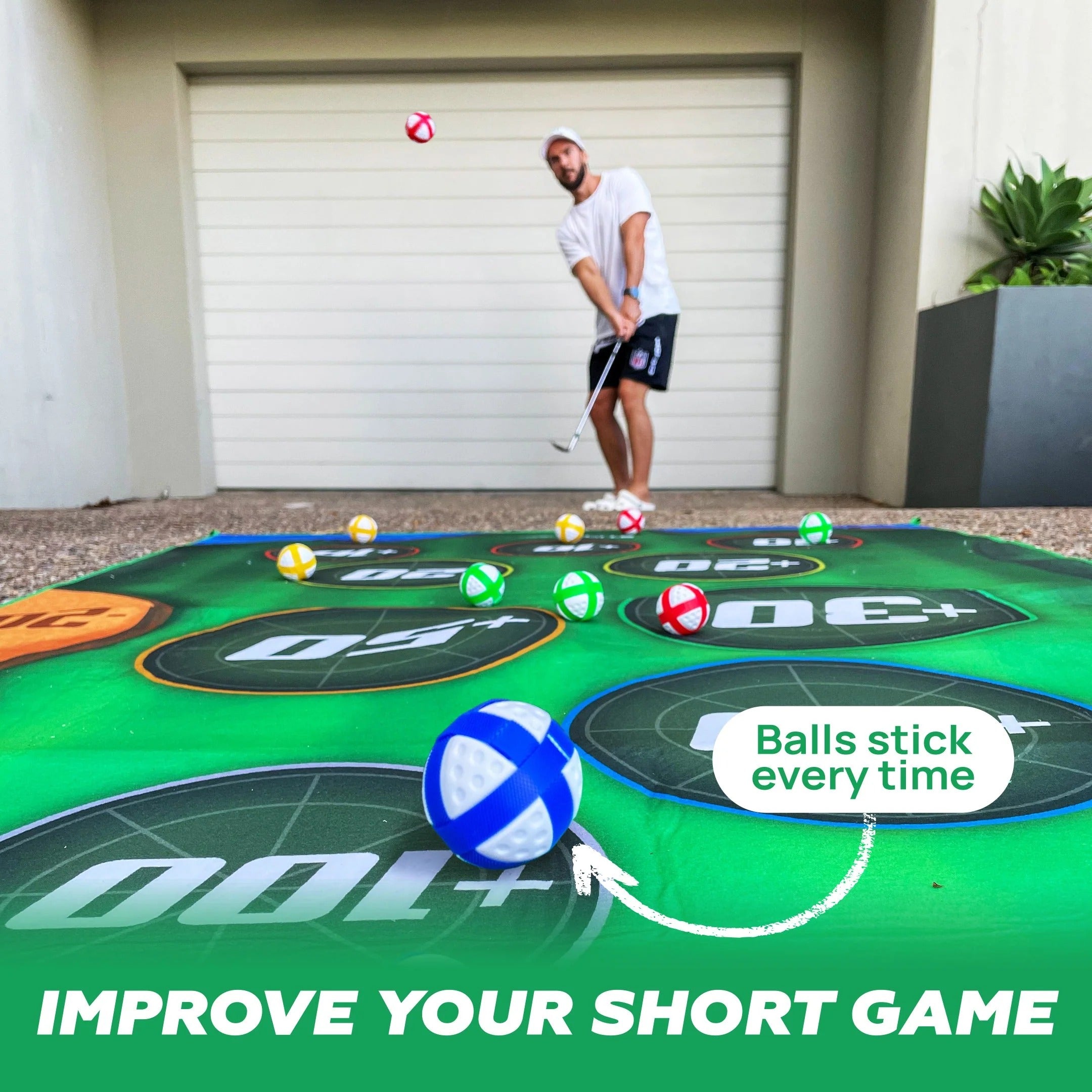 Backyard Golf Chipping Game Set – Indoor & Outdoor Sticky Ball Target Game for Family & Friends