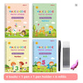 Magic Reusable Copybook Set for Kids (4 Pack) – English, Math & Drawing Writing Practice Books